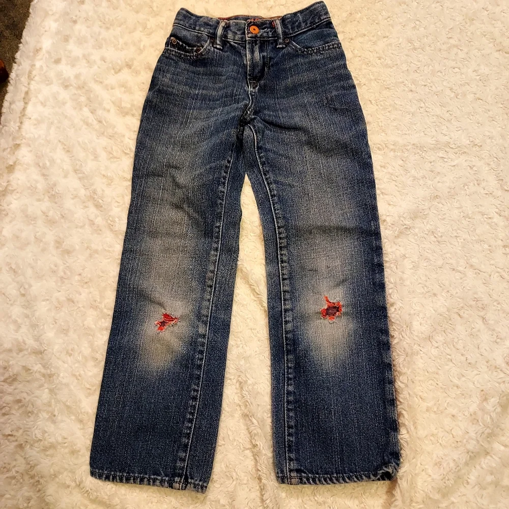 GAP kids distressed blue jeans 7 slim Western Cowgirl Everyday School Fall